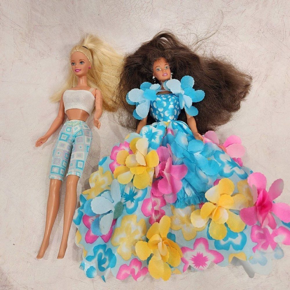 2 Barbie Dolls 12" Flower Barbie Blossom Beauty  Easter‎ Spring Decor